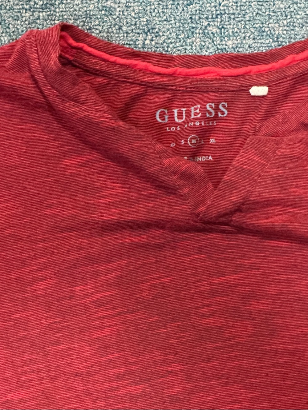 GUESS Red v-neck Short Sleeve Tee - Picture 2 of 2